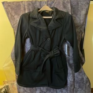 NWT BIG CHILL XL Double-Breasted Belted Fleece Peacoat